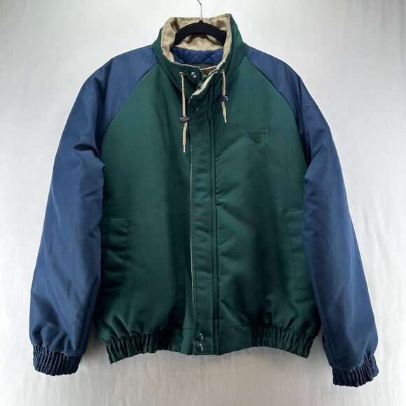 California Imperial Other - California Imperial Bomber Jacket Men L Zip Up Quilt Lined Colorblock Green Blue